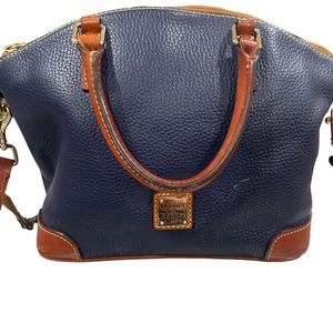GUC Dooney & Bourlke navy blue pebbled leather crossbody